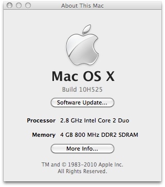 Mac OS X 10.6.5�׸������߰汾�ų�