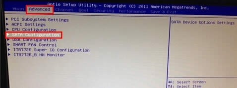 ӳ̩����BIOS�޸�IDE��AHCIӲ��ģʽ��u����������