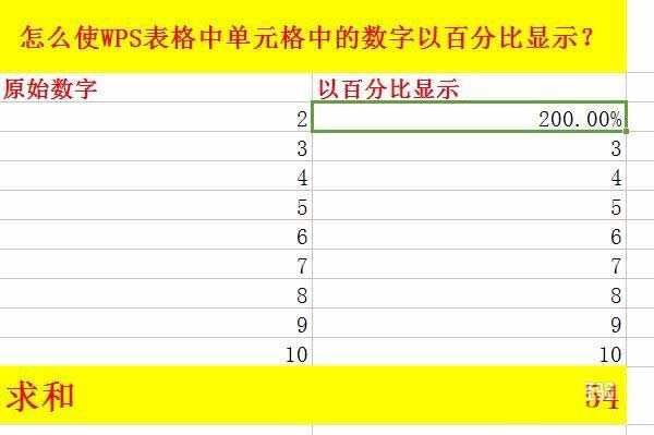 WPS表格中的数据怎么以百分比显示?