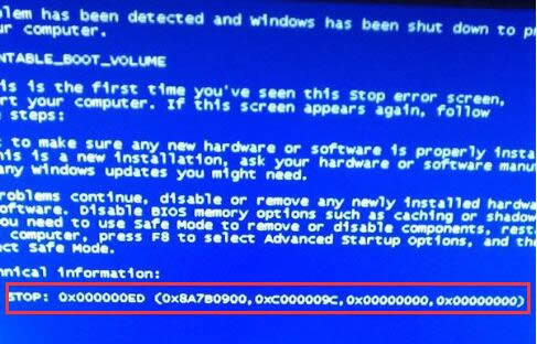 ������������ʾ��STOP:0X000000ED����ô�죿