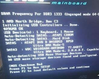 ���Կ�������CMOS Checksum Bad ��F1 F2��δ�����
