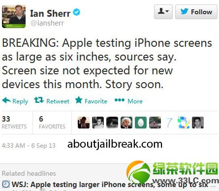 ƻ����˾���ڲ��Դ���ĻiPhone������4.8~6Ӣ����Ļ