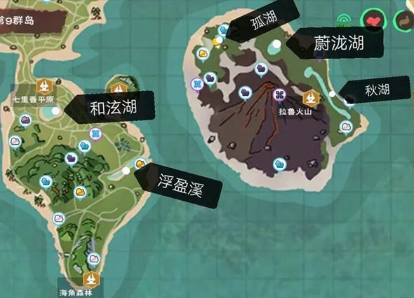 《创造与魔法》河流湖泊地图分布图