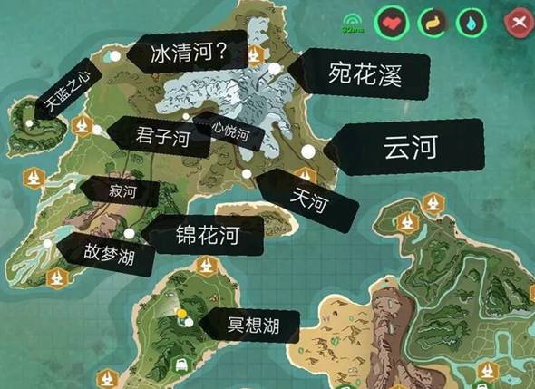 《创造与魔法》河流湖泊地图分布图
