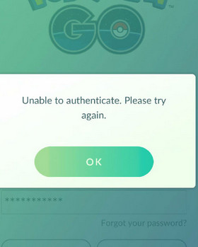 pokemon goʾunable to authenticateô_unable to authenticate
