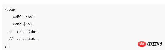 PHP�еı��������������ȴ�Сд�������𣿣�ʾ����