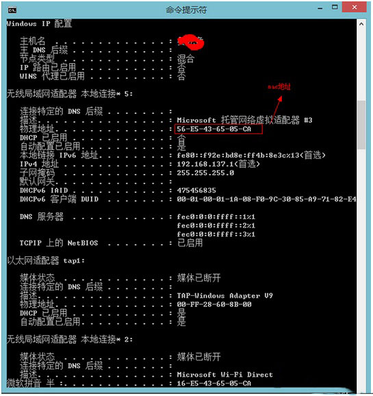 win8ϵͳ��β鿴Mac��ַ